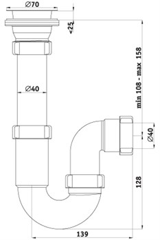 Сифон для раковины трубный Ани Пласт 1 1/2" (D0100) - фото 37743