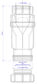 Сифон для раковины c cухим затвором 1 1/2", компрессионное соединение ф40 McALPINE (MRNRV40) - фото 52943