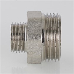 Ниппель переходной латунный никелированный НН Valtec 1 1/2" x 1" - фото 56409