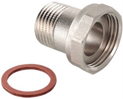 Сгон-соединитель латунный никелированный прямой ВН Valtec 1/2" x 1/2" - фото 65630