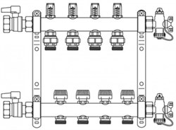 Распределительный коллектор для отопления REHAU HKV-6, art.250667-002 - фото 77462