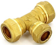 Тройник компрессионный для медных труб Tiemme редукционный 28 х 15 х 28